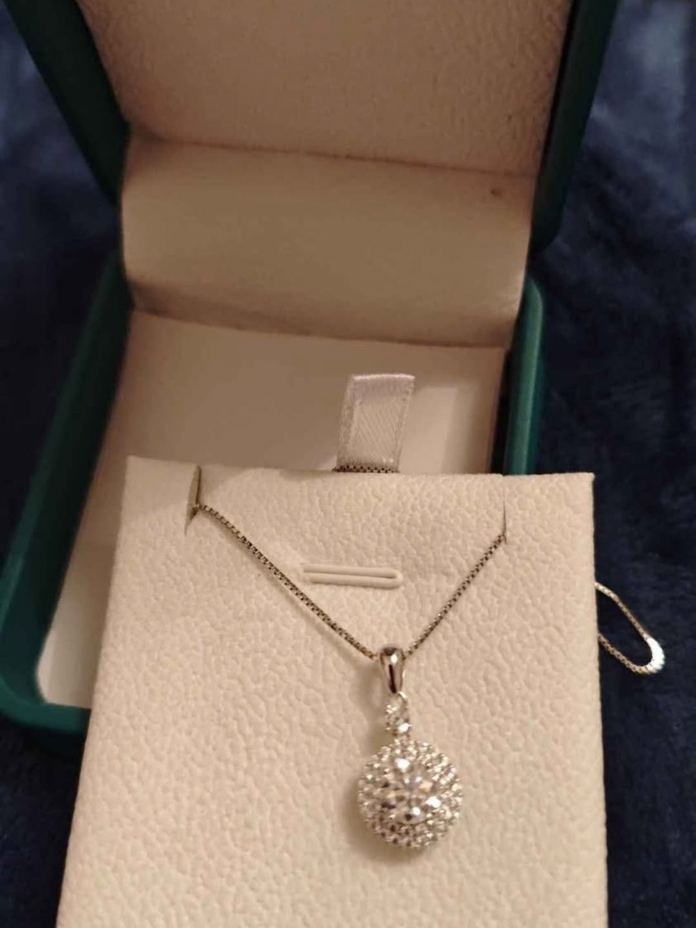 Silver Crystal Cluster Pendant Necklace - Women Jewelry